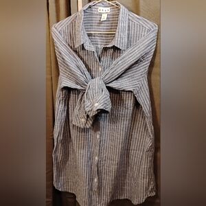 Dash Linen Navy Perfect Shirt